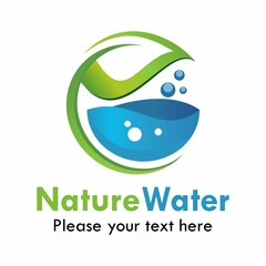 Nature water logo template illustration. suitable for nature, eco, brand, label, company, mark, health water, environment