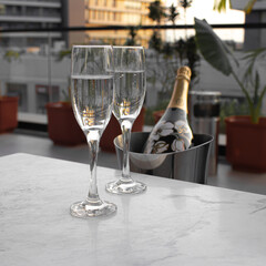 glasses of champagne