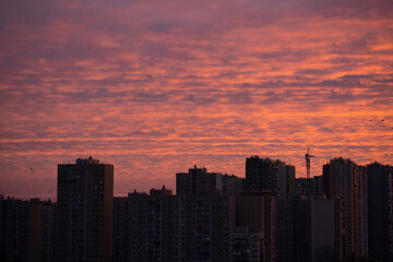 sunset over the city