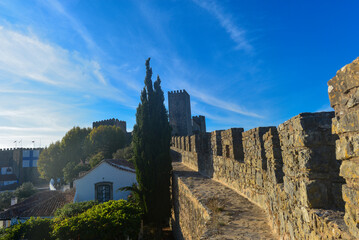 Stadtmauer Óbidos, Portugal - obrazy, fototapety, plakaty