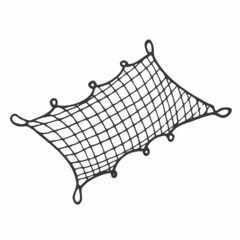 Doodle Fish net vector, hand drawn fishing concept.