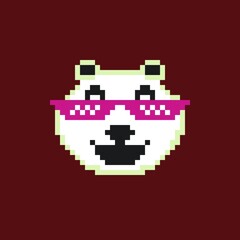 Obraz premium Pixel art panda cartoon animal