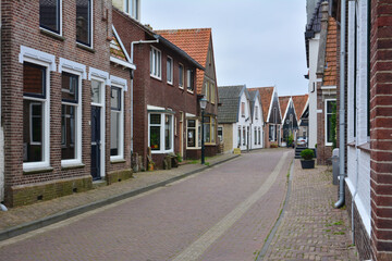 Den Hoorn on Texel Island with traditional brick houses