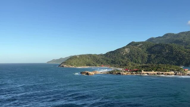An aerial view of Haiti from a cruise ship.