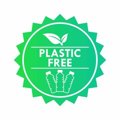 Plastic free logo template illustration. suitable for medical, brand, product label, mark, company, industrial, food, etc