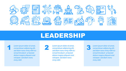 Leadership Leader Business Skill Landing Web Page Header Banner Template Vector. Motivation Employee And Manager Career, Network Communication Planning Strategy, Businessman Leadership Illustration