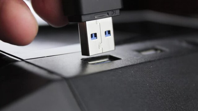 The USB flash drive computer. USB flash drive connector. USB flash drive connection.