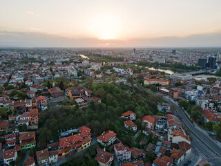 Aerial view of City of Plovdiv, Bulgaria