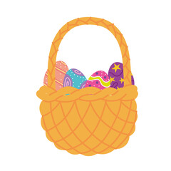 easter eggs in basket