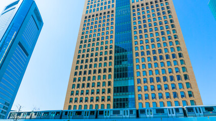 Naklejka premium Scenery of a high-rise office building fitted with glass_46