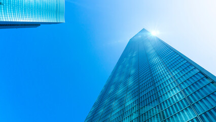 Scenery of a high-rise office building fitted with glass_53