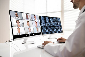 Radiologist Doctor Video Chat Conference Online