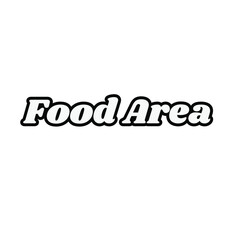 food area writing design vector. place to eat