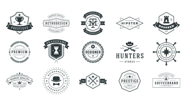 Set Luxury monogram Logos template vector