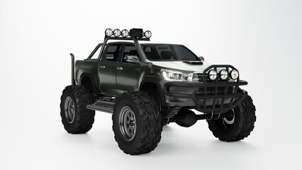 off road car, Offroad car,3D rendering. © ekarat