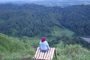 The view from Besek Hill, Pemalang,  Indonesia