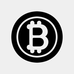 Bitcoin icon in solid style about currency, use for website mobile app presentation