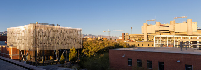 University of Arizona academic building with the football stadium in the distance