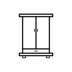Graphic flat cupboard icon for your design and website