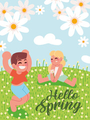 hello spring decorative card