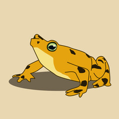 yellow frog flat minimal style