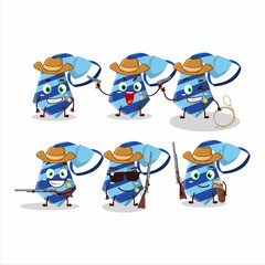 Cool cowboy blue tie cartoon character with a cute hat