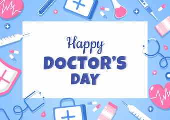 World Doctors Day Vector Illustration for Greeting Card, Poster or Background with Doctor, Stethoscope and Medical Equipment Image