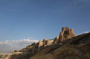 Fototapeta na wymiar View of Van Castle in Eastern Anatolia, Turkey. City of Van has a long history as a major urban area.