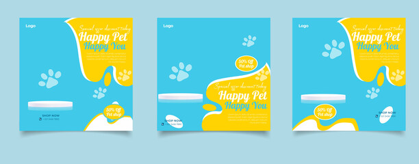 Pets shop banner for social media post template