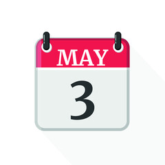 May 3 - Daily Calendar Icon in flat design style
