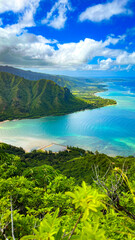 Fototapeta na wymiar landscape with lake in Hawaii