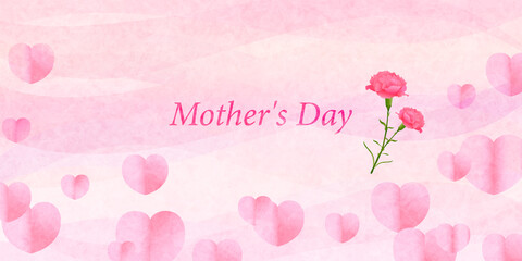 母の日　カーネーション　ハート　背景