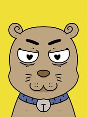 cute cartoon on  yellow background