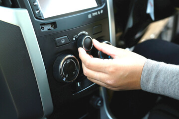 Inside the car - gear lever and control panel