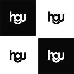 hgu letter original monogram logo design set