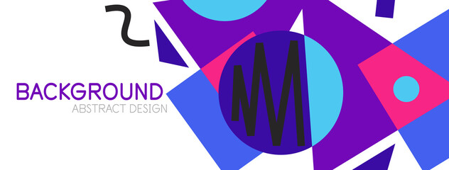 Abstract background. Blocks, lines, triangles, circles composition. Techno or business concept for wallpaper, banner, background, landing page