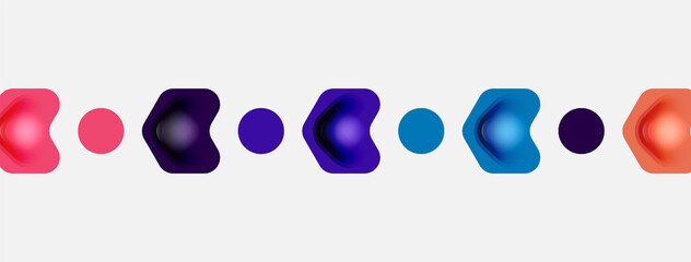 Color arrow shapes on white backdrop. Minimal geometric abstract background. Vector illustration for wallpaper banner background or landing page