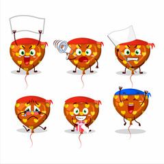 Mascot design style of orange love balloon character as an attractive supporter