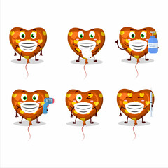 A picture of orange love balloon cartoon design style keep staying healthy during a pandemic