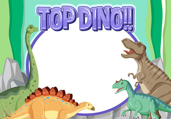 Banner template with dinosaur theme