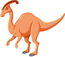 A dinosaur parasaurolophus on white background
