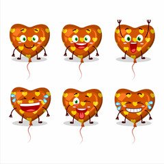 Cartoon character of orange love balloon with smile expression