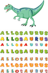 Font design for word allosaurus