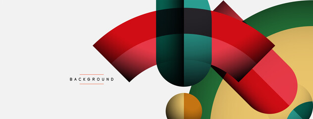 Obraz premium Geometric abstract background. Round shapes, circles, lines composition for wallpaper banner background or landing page