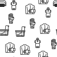 Massage Accessories And Treatment Vector Seamless Pattern Thin Line Illustration