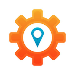 location gear logo design template icon