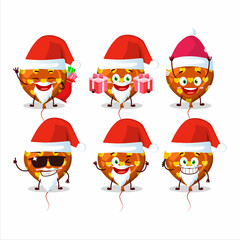 Santa Claus emoticons with orange love balloon cartoon character