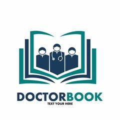 Doctor book vector logo template. This design use human symbol. Suitable for education and medical.