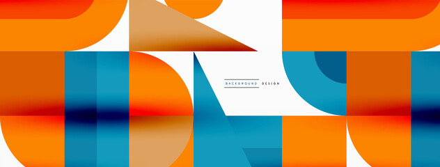 Minimal geometric abstract background. Circle square and triangle design. Trendy techno business template for wallpaper, banner, background or landing