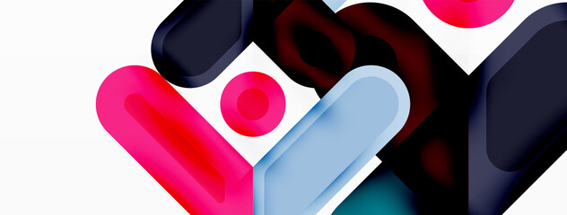 Square and circle minimal abstract background. Vector illustration for wallpaper banner background